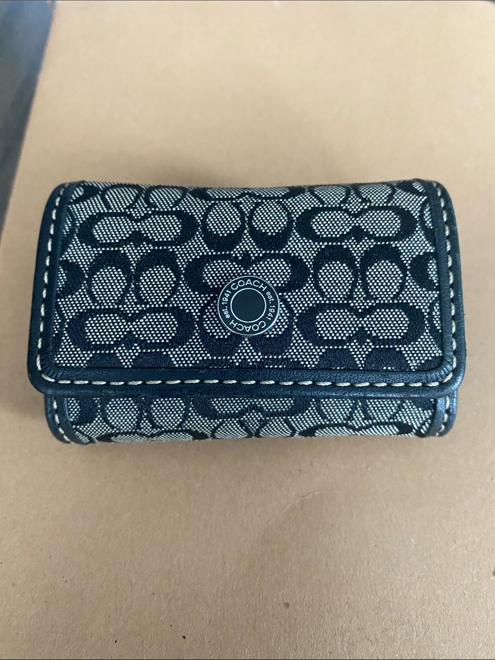 Coach Black Sig C contact lens case